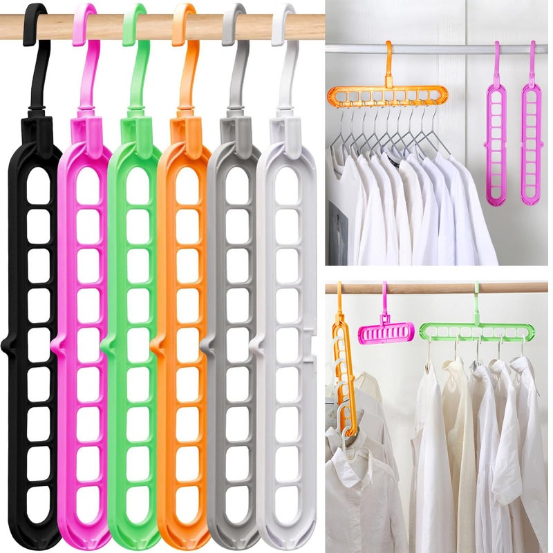 HEYHOUSE Closet Organizers and Storage,College Dorm Room Essentials, Multifunctional Organizer Magic Space Saving Hangers with 9 Holes Storage Organization for Wardrobe Closet Heavy Clothes - Image 1